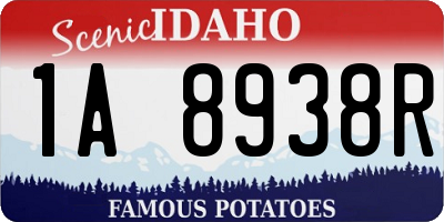 ID license plate 1A8938R