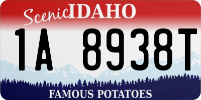 ID license plate 1A8938T
