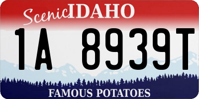 ID license plate 1A8939T