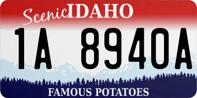 ID license plate 1A8940A