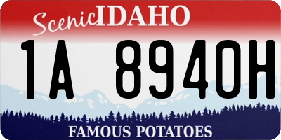 ID license plate 1A8940H