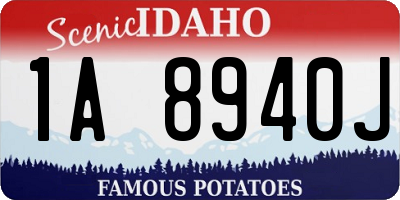 ID license plate 1A8940J