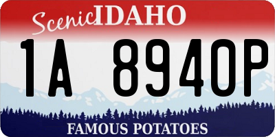ID license plate 1A8940P