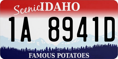 ID license plate 1A8941D