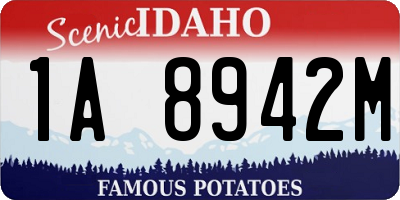 ID license plate 1A8942M