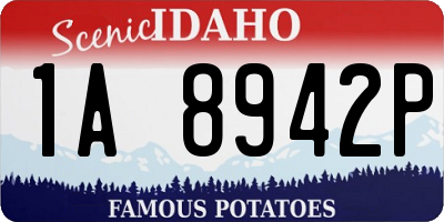 ID license plate 1A8942P