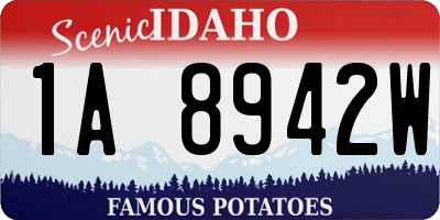 ID license plate 1A8942W