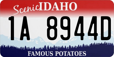 ID license plate 1A8944D