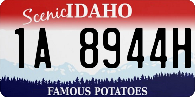 ID license plate 1A8944H