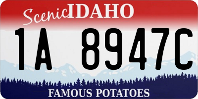 ID license plate 1A8947C