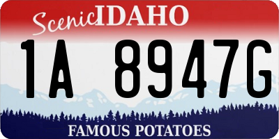 ID license plate 1A8947G