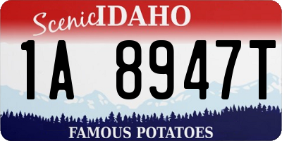 ID license plate 1A8947T