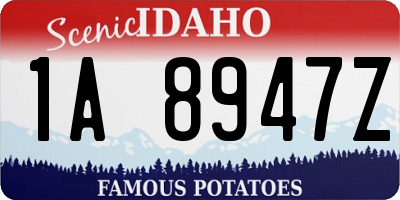 ID license plate 1A8947Z