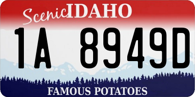 ID license plate 1A8949D