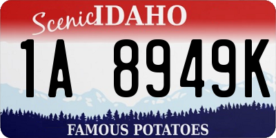 ID license plate 1A8949K