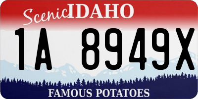 ID license plate 1A8949X