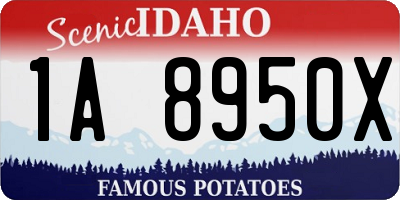 ID license plate 1A8950X