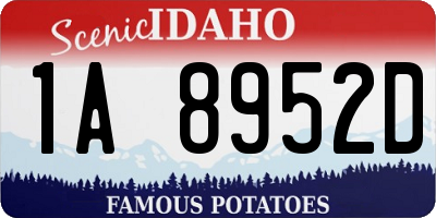 ID license plate 1A8952D