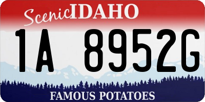 ID license plate 1A8952G