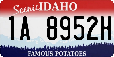 ID license plate 1A8952H