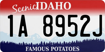 ID license plate 1A8952J