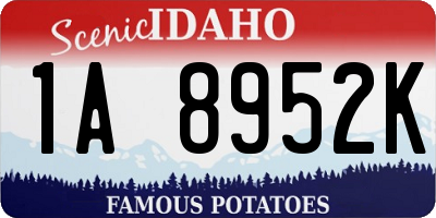ID license plate 1A8952K