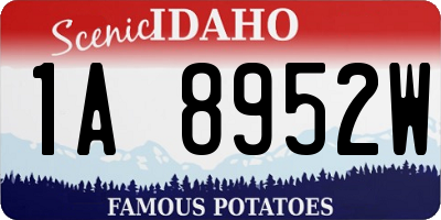 ID license plate 1A8952W