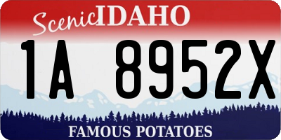 ID license plate 1A8952X