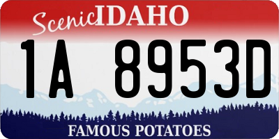 ID license plate 1A8953D