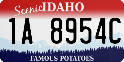 ID license plate 1A8954C