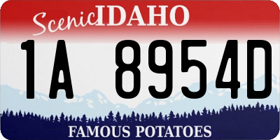 ID license plate 1A8954D