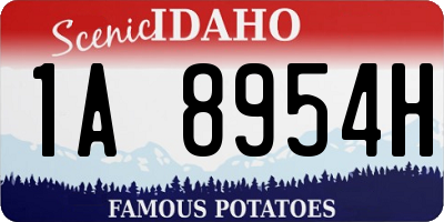 ID license plate 1A8954H