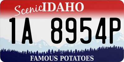 ID license plate 1A8954P