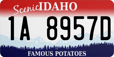 ID license plate 1A8957D