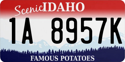 ID license plate 1A8957K