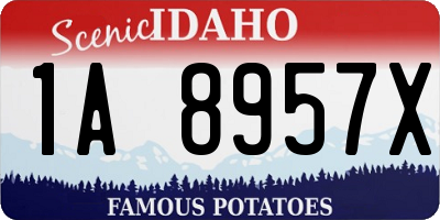 ID license plate 1A8957X