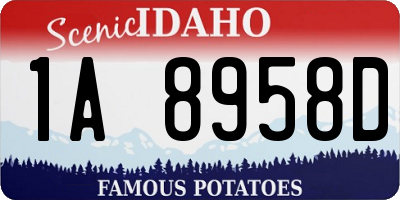 ID license plate 1A8958D