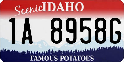 ID license plate 1A8958G