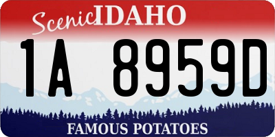 ID license plate 1A8959D