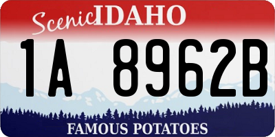 ID license plate 1A8962B