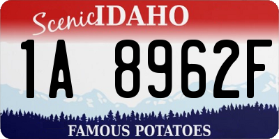 ID license plate 1A8962F