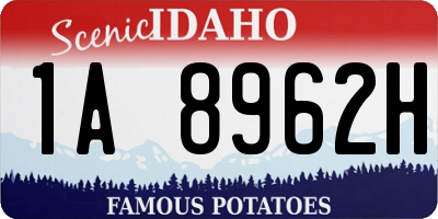 ID license plate 1A8962H