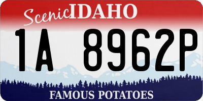 ID license plate 1A8962P
