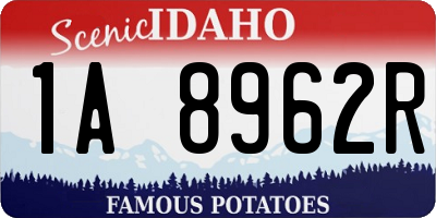 ID license plate 1A8962R