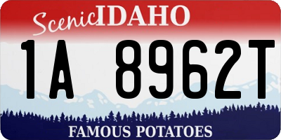 ID license plate 1A8962T
