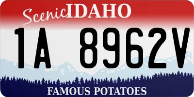 ID license plate 1A8962V