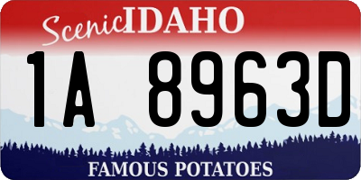 ID license plate 1A8963D