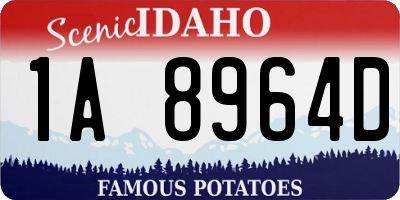 ID license plate 1A8964D