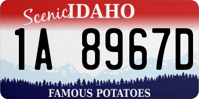 ID license plate 1A8967D