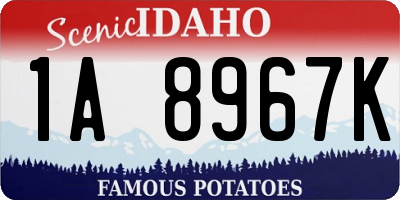 ID license plate 1A8967K